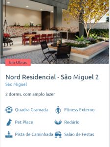 Área de convivência do Nord Residencial São Miguel 2, empreendimento da Cury Construtora com 2 dormitórios e lazer completo com quadra gramada, pet place, redário e pista de caminhada.