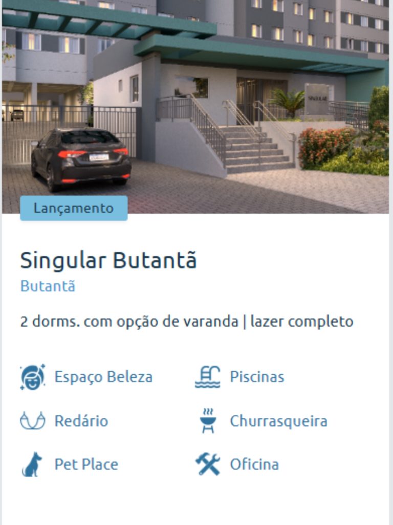 Fachada do Singular Butantã com entrada moderna, paisagismo e área de convivência iluminada.