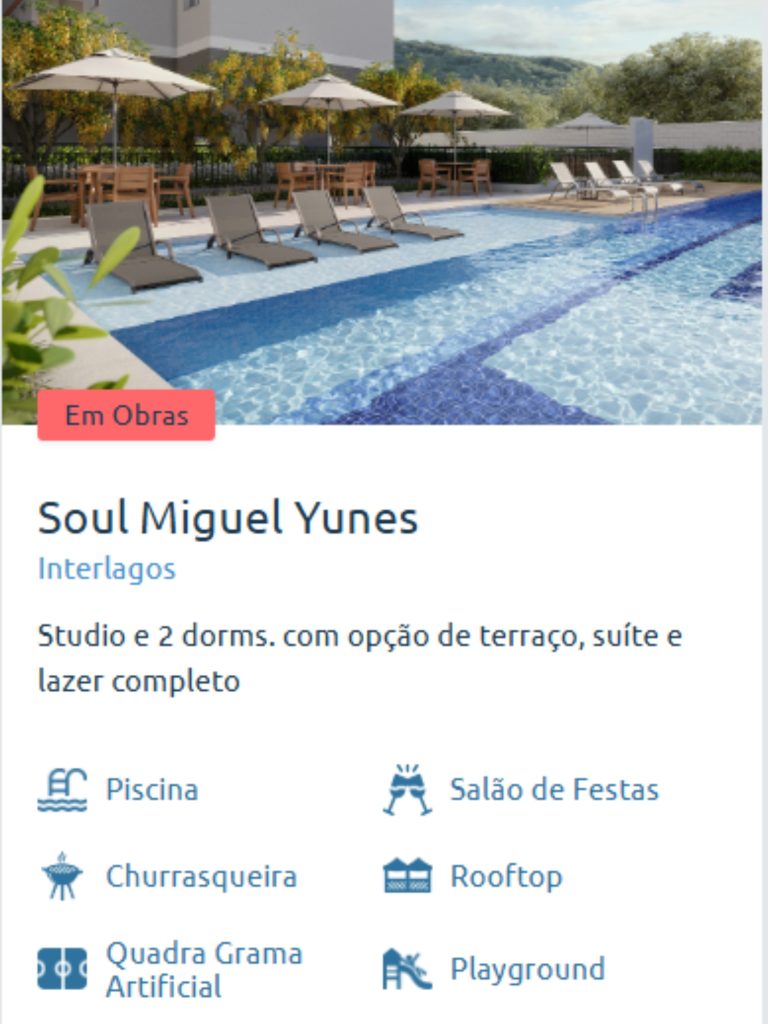 Piscina do Soul Miguel Yunes com área de lazer completa, rooftop e espaços de convivência.