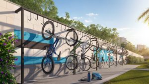 bicicletário no Cidade Villa Lobos Tenor Cury Jaguaré com espaço para bicicletas