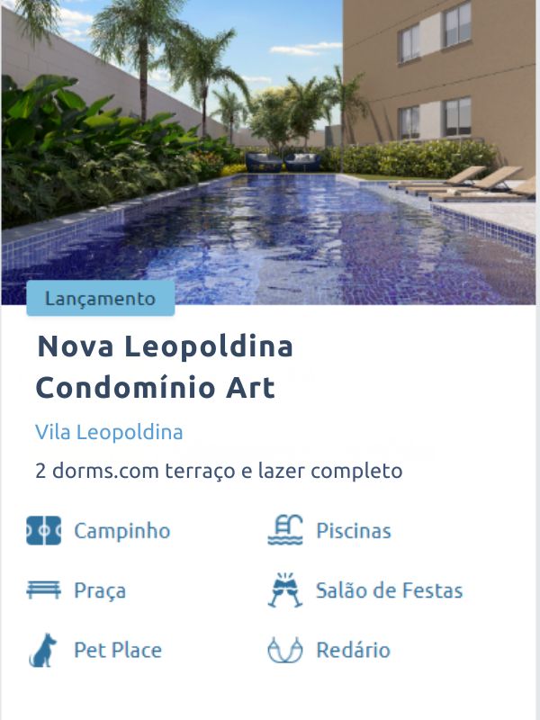 Piscina do condomínio Nova Leopoldina Condomínio Art na Vila Leopoldina com área de lazer completa e espreguiçadeiras